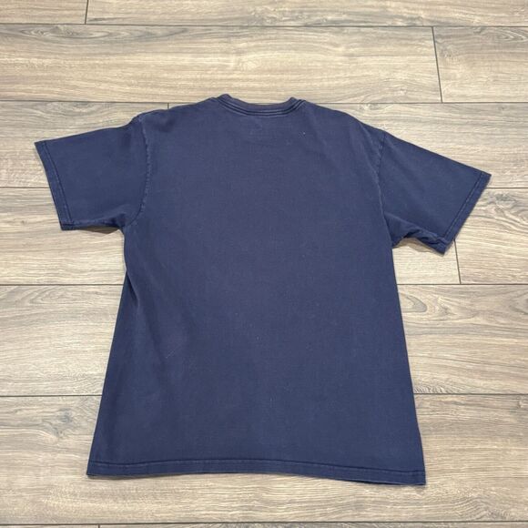 Vintage Nike Shirt Hoops Basketball Y2K Faded Navy Blue Graphic Tee Size Large - Picture 3 of 3